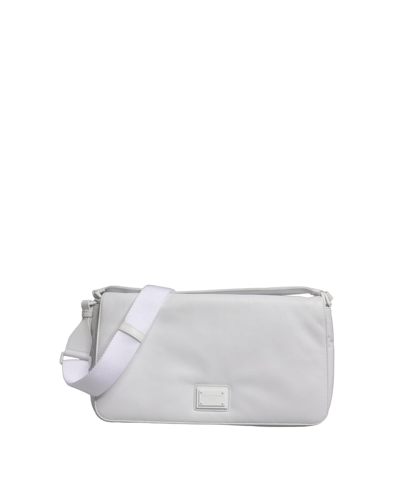 Dolce & Gabbana White Logo Plaque Crossbody Bag for Women