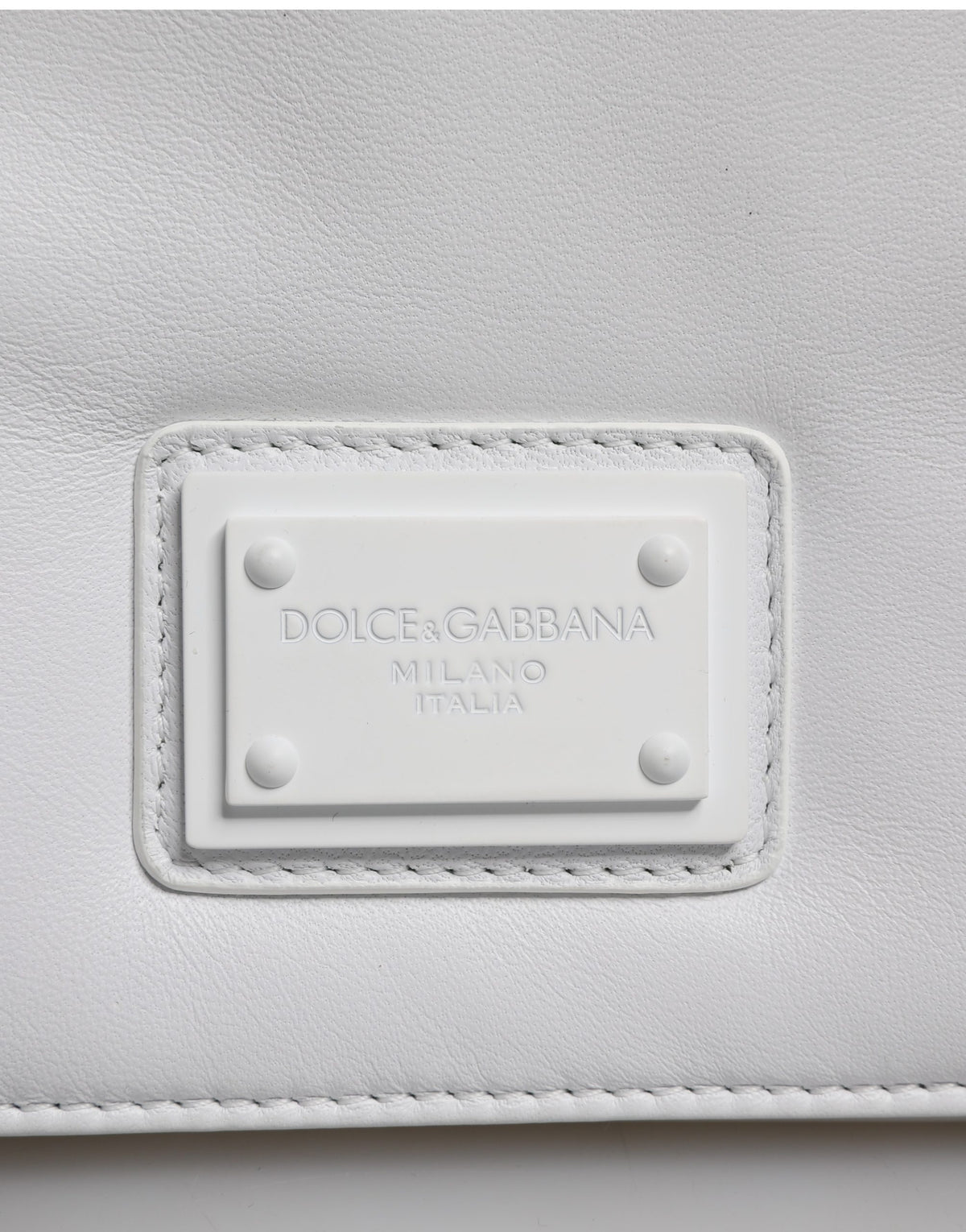 Dolce & Gabbana White Logo Plaque Crossbody Bag for Women