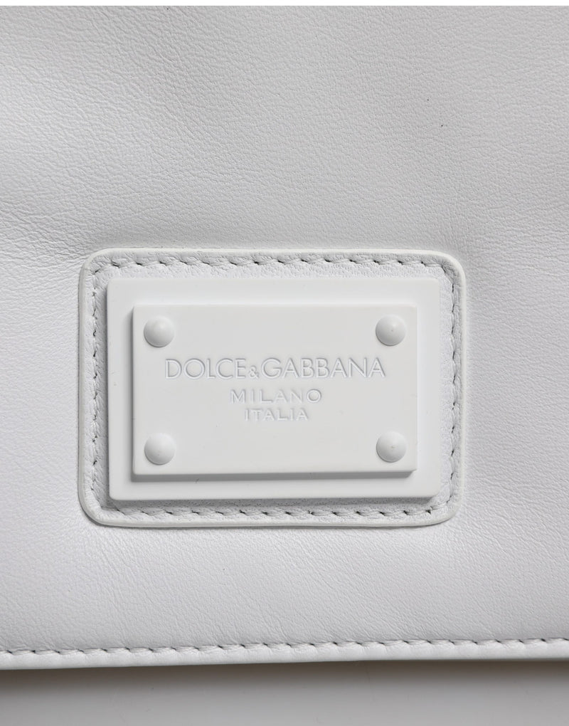Dolce & Gabbana White Logo Plaque Crossbody Bag for Women