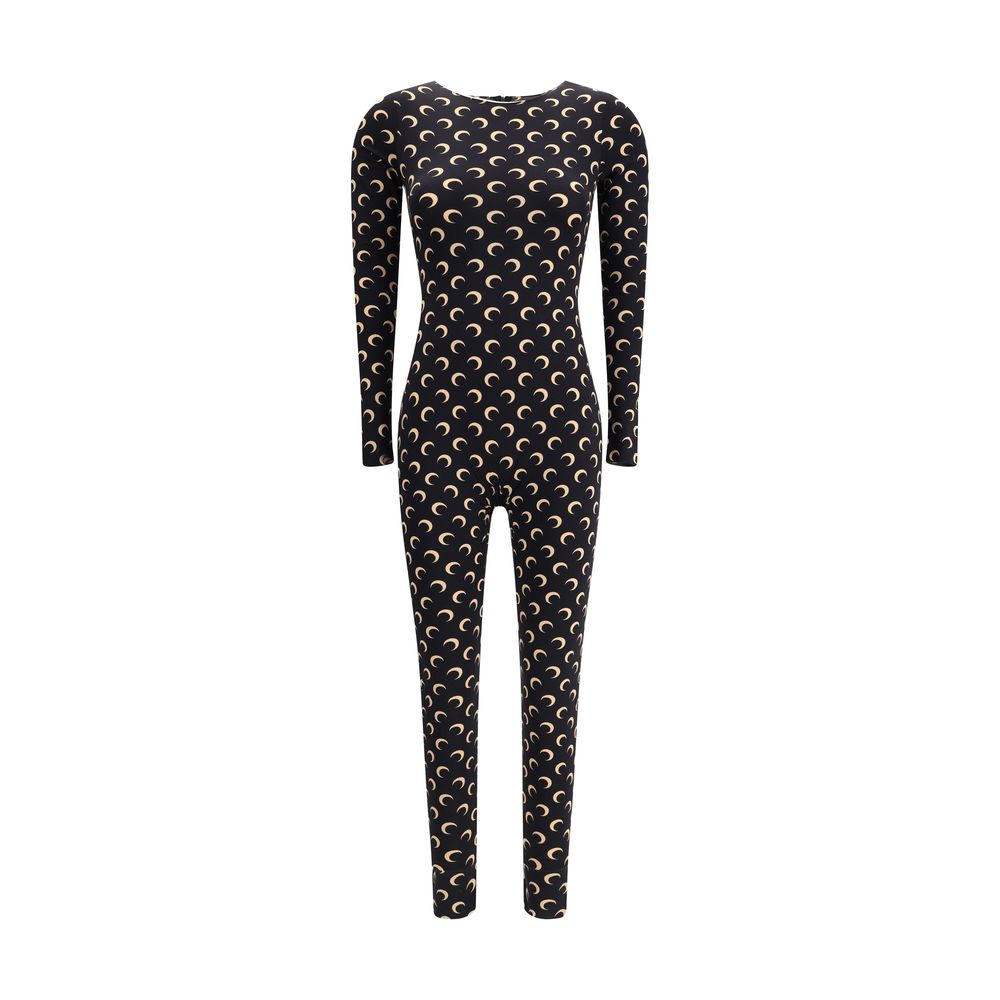 Marine Serre Brown Polyamide Moon Jumpsuit