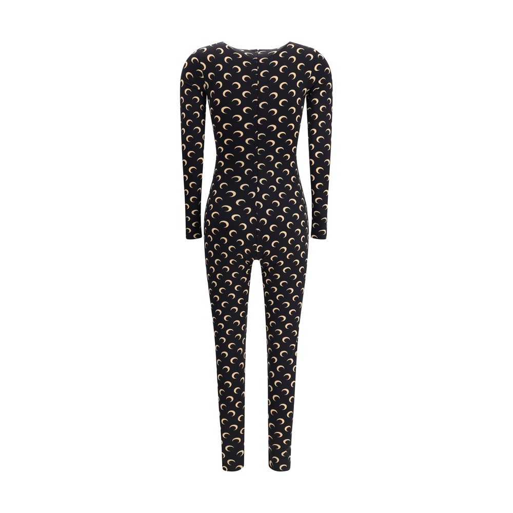 Marine Serre Brown Polyamide Moon Jumpsuit