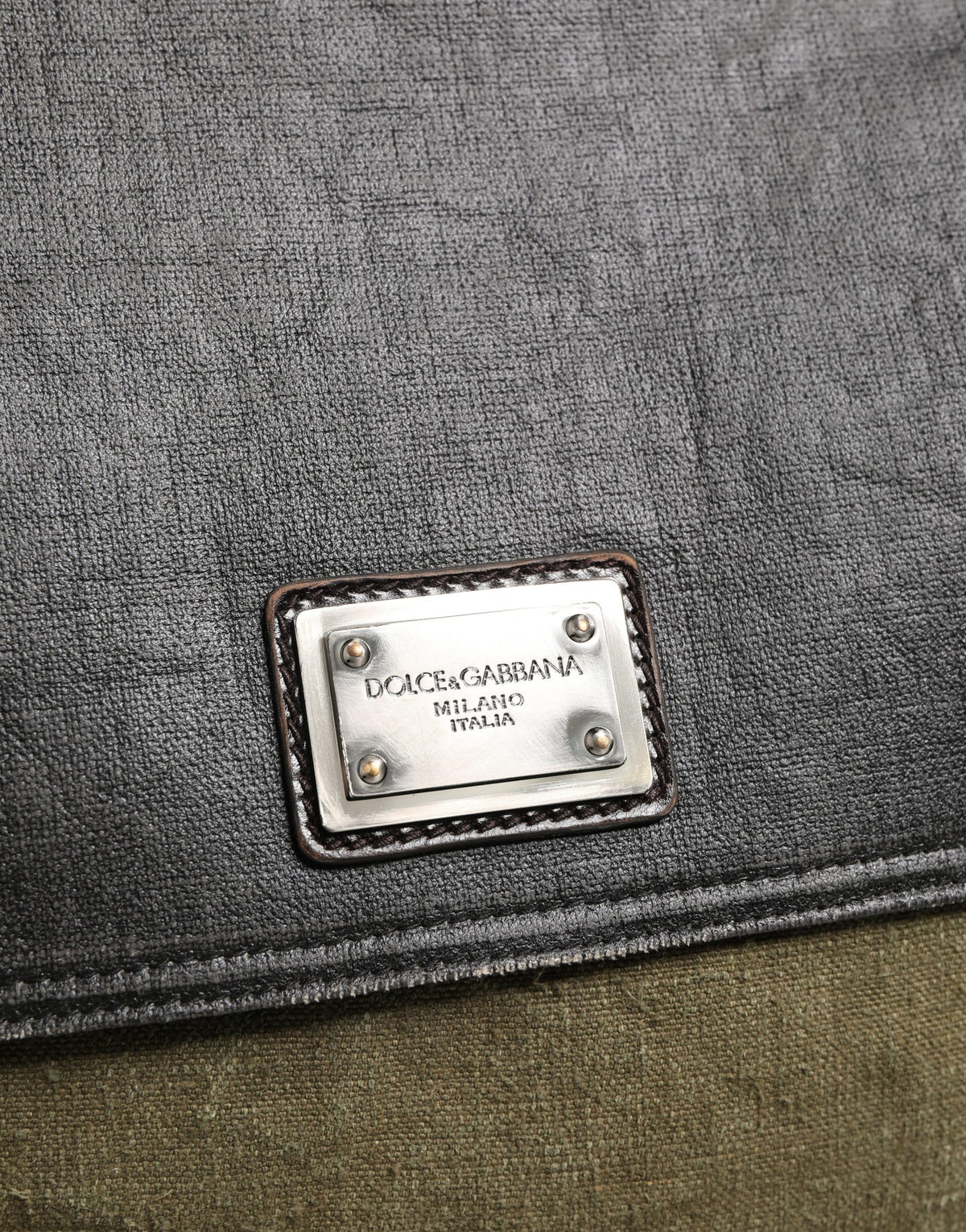 Dolce & Gabbana Military Green Two Tone Messenger Shoulder Bag