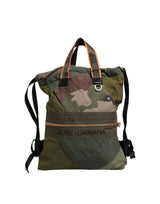 Dolce & Gabbana Military Green Patchwork Rucksack Backpack
