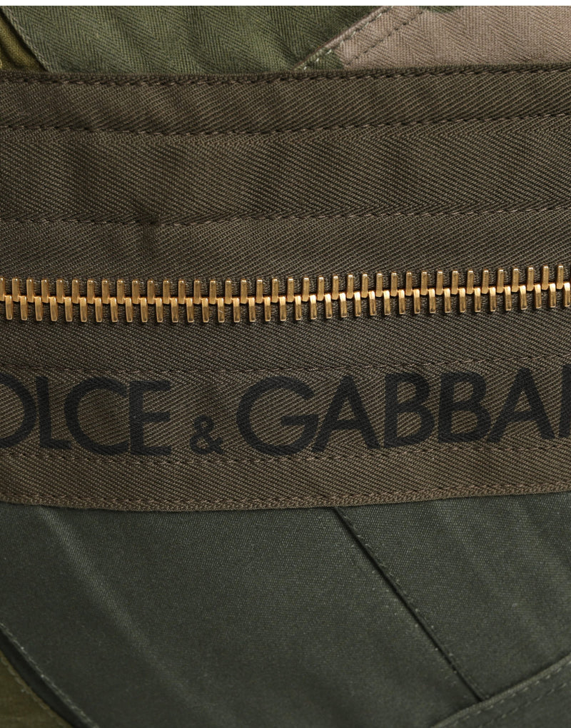 Dolce & Gabbana Military Green Patchwork Rucksack Backpack