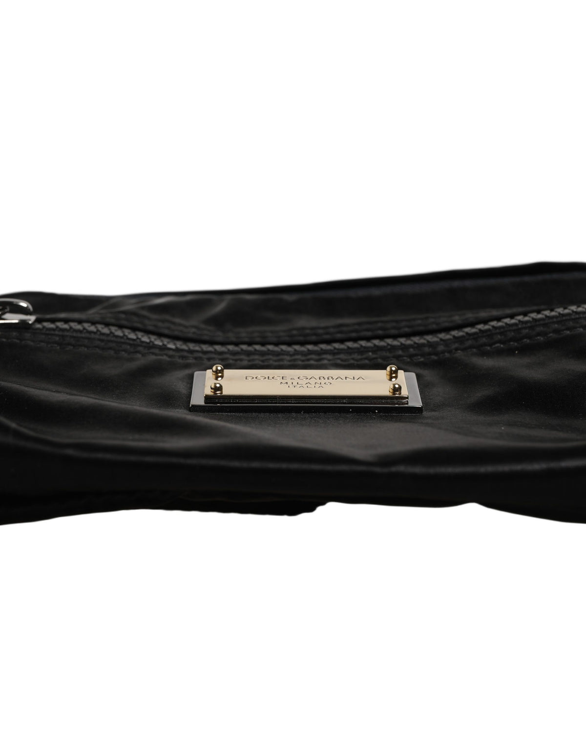 Dolce & Gabbana Black Nylon Brass Plate Bumbag Waist Fanny Pack