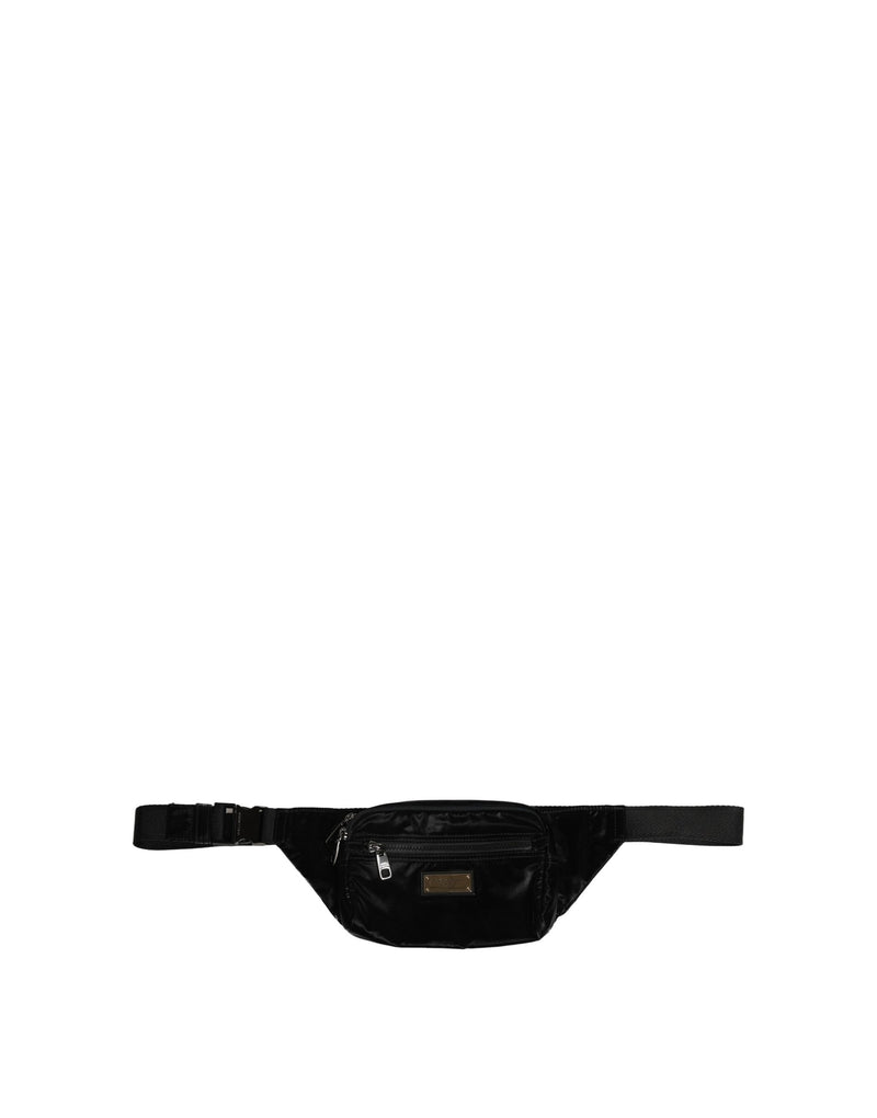 Dolce & Gabbana Black Nylon Brass Plate Bumbag Waist Fanny Pack