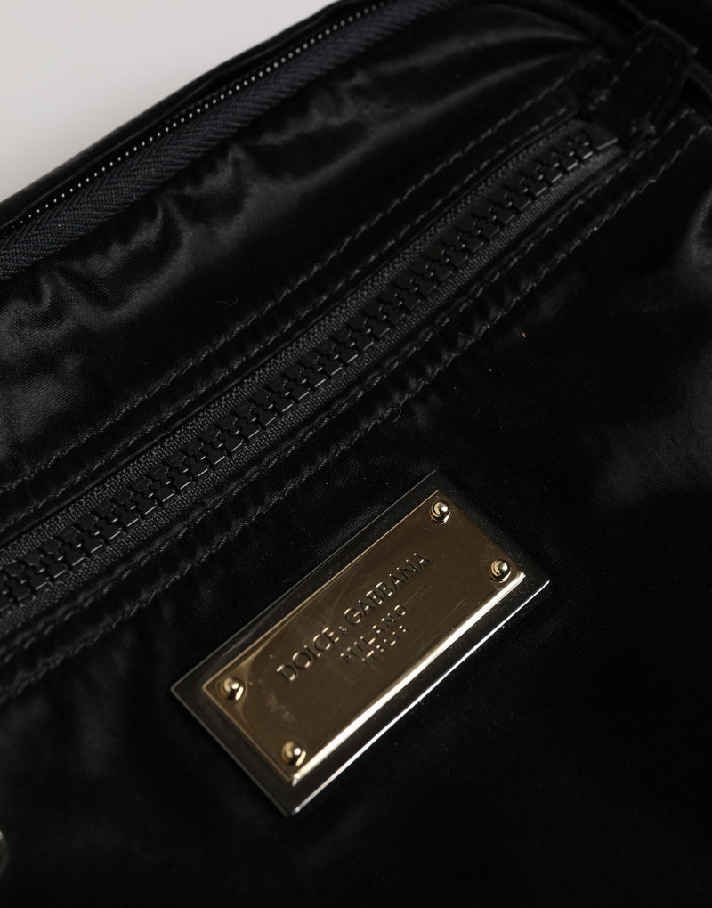 Dolce & Gabbana Black Nylon Brass Plate Bumbag Waist Fanny Pack