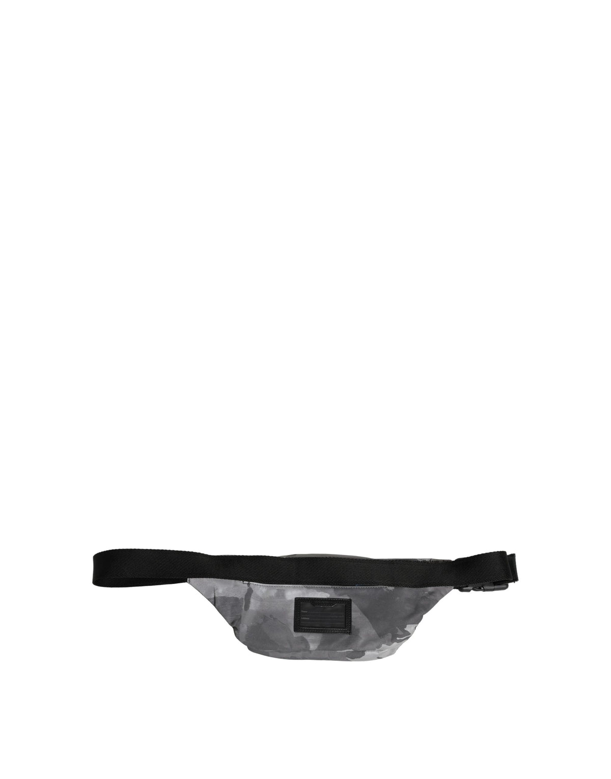 Dolce & Gabbana Black Nylon Brass Plate Camouflage Waist Fanny Pack