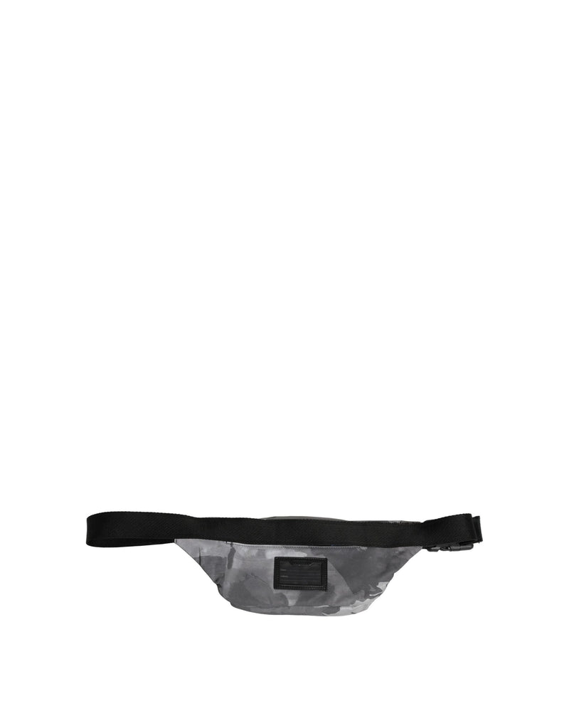 Dolce & Gabbana Black Nylon Brass Plate Camouflage Waist Fanny Pack