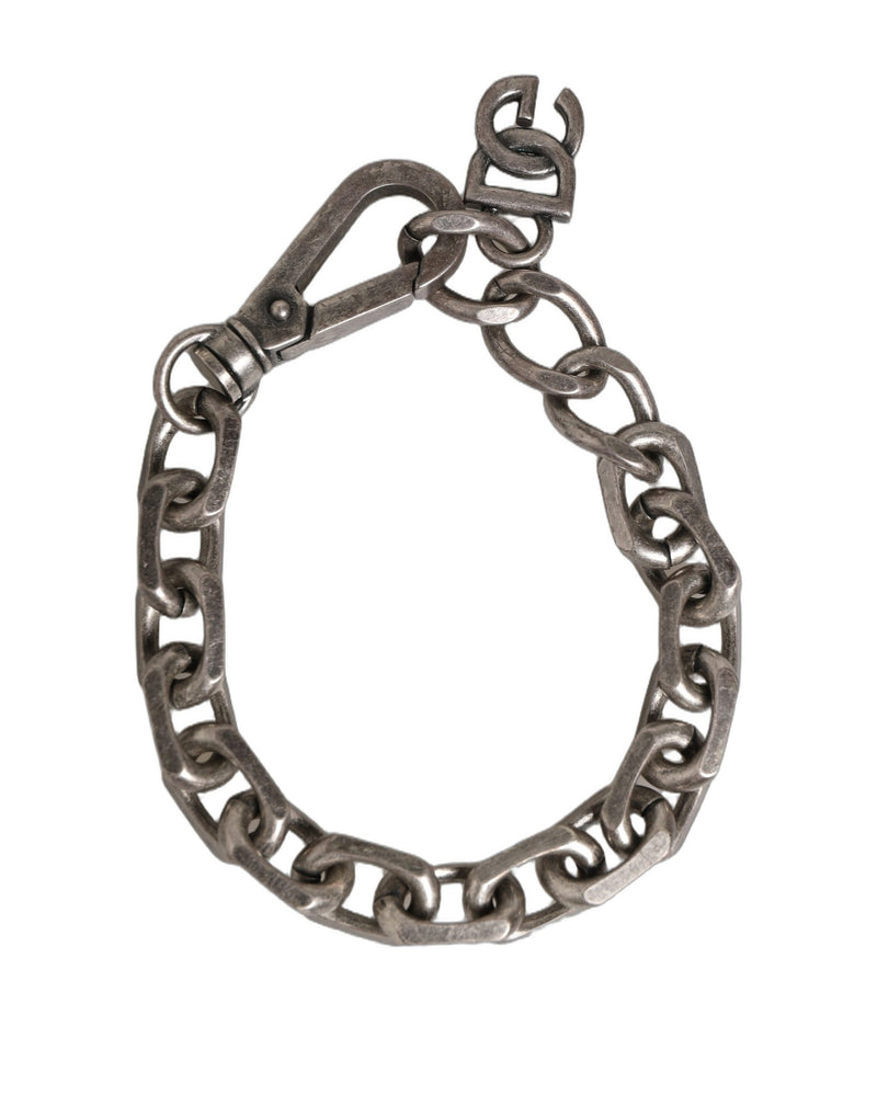 Bracelet en Chaîne Lourde en Argent avec Logo DG de Dolce & Gabbana