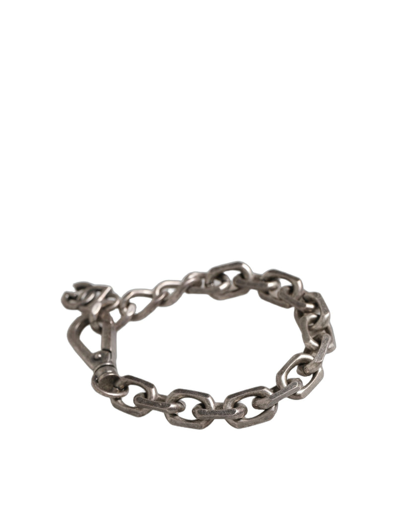 Bracelet en Chaîne Lourde en Argent avec Logo DG de Dolce & Gabbana