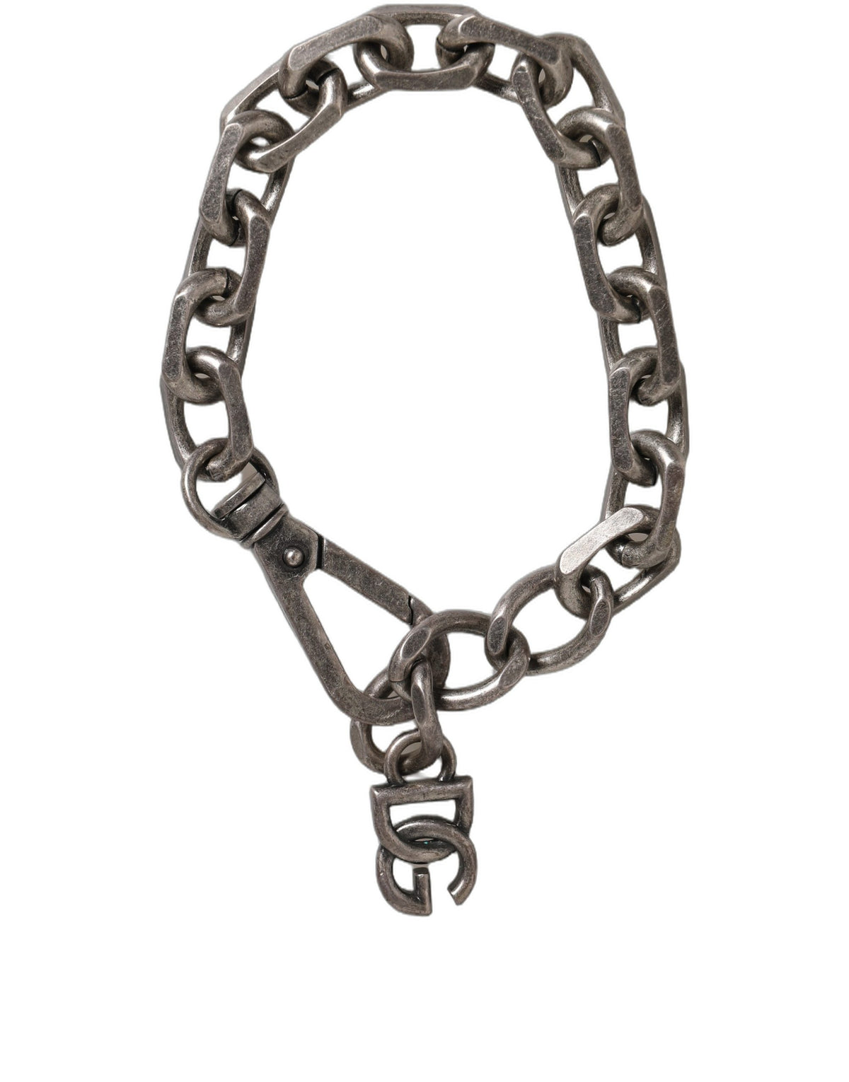 Bracelet en Chaîne Lourde en Argent avec Logo DG de Dolce & Gabbana