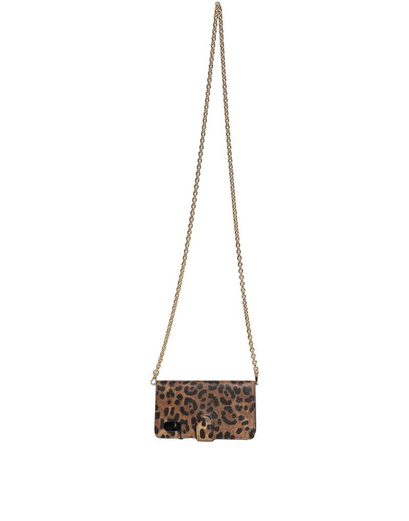 Dolce & Gabbana Flip Cover Brown Leopard Crystal iPhone X - XS Case