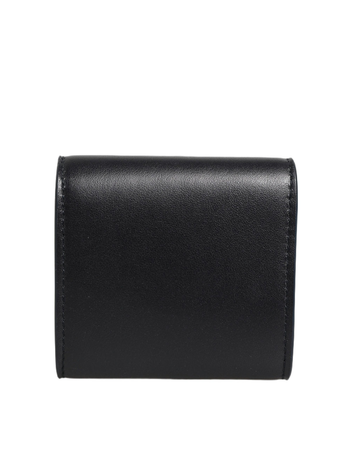 Dolce & Gabbana Black Calfskin Leather Logo Print Bifold Coin Purse Wallet