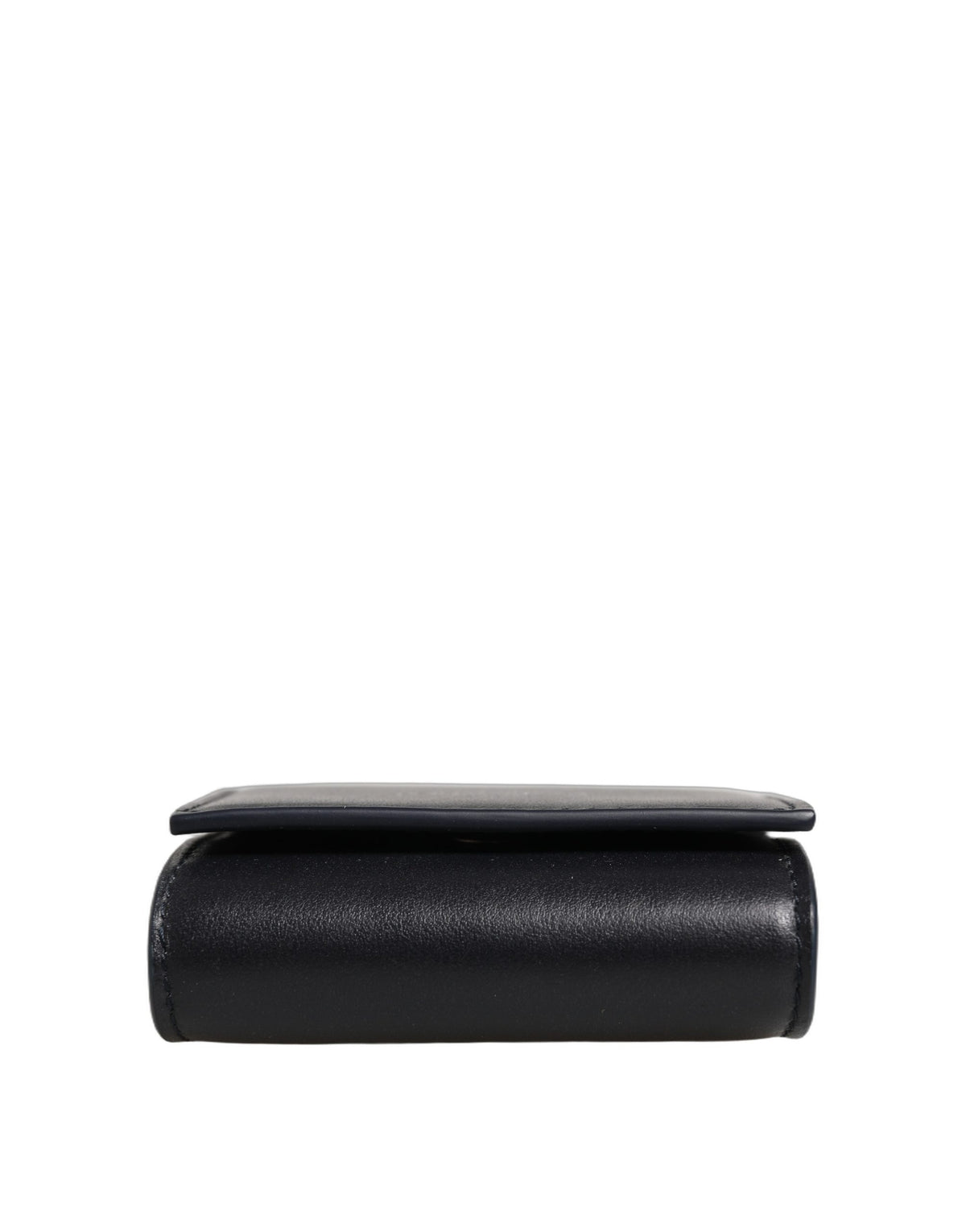 Dolce & Gabbana Black Calfskin Leather Logo Print Bifold Coin Purse Wallet