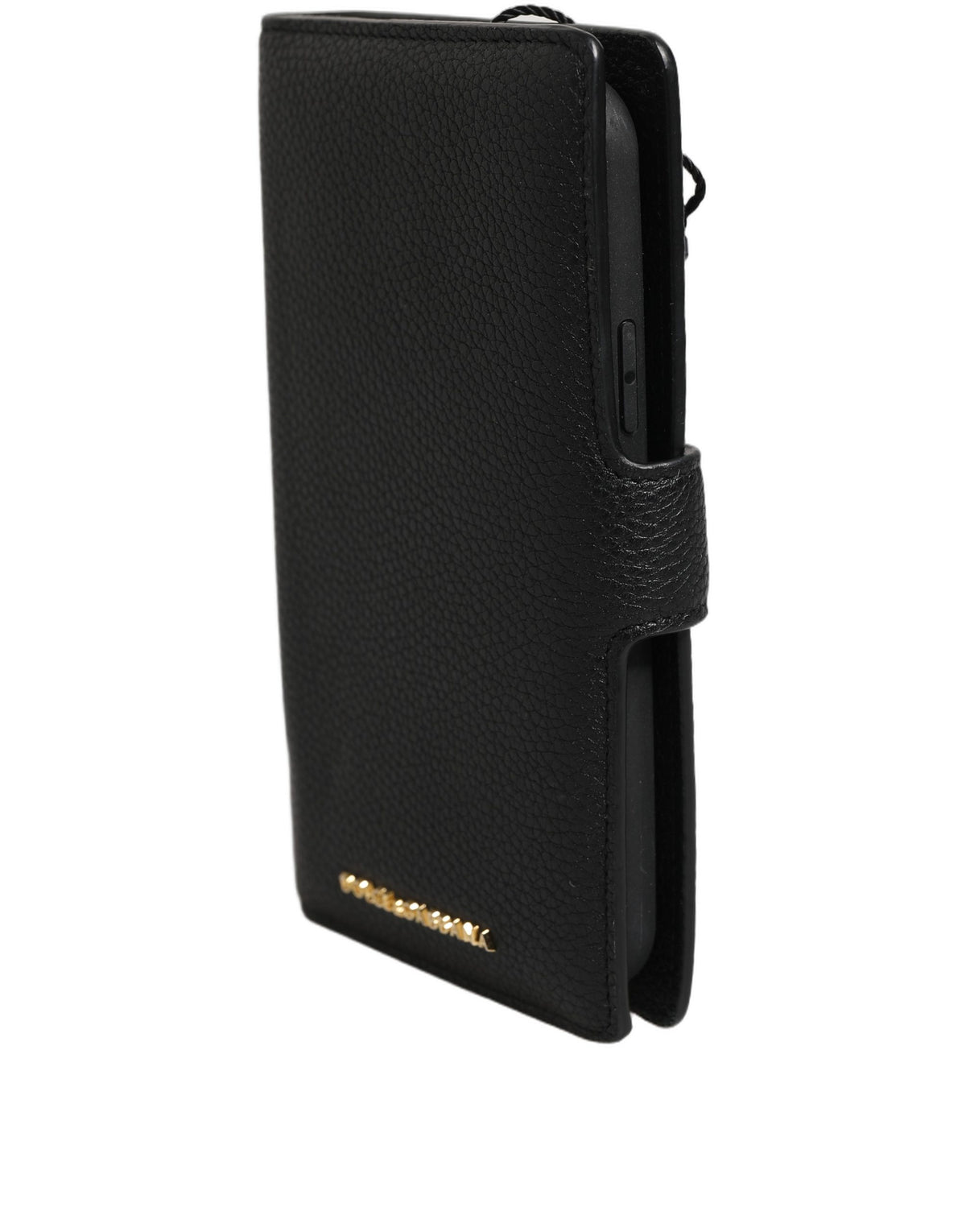 Dolce & Gabbana Case Flip Cover en Cuir de Veau Noir pour iPhone 11 Pro