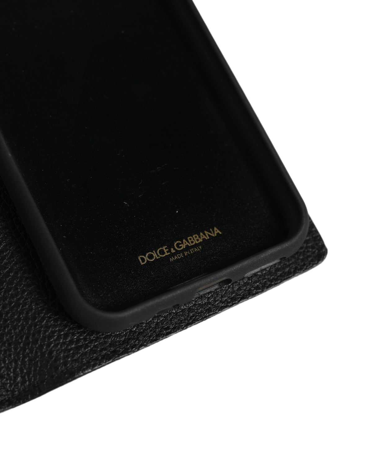 Dolce & Gabbana Case Flip Cover en Cuir de Veau Noir pour iPhone 11 Pro