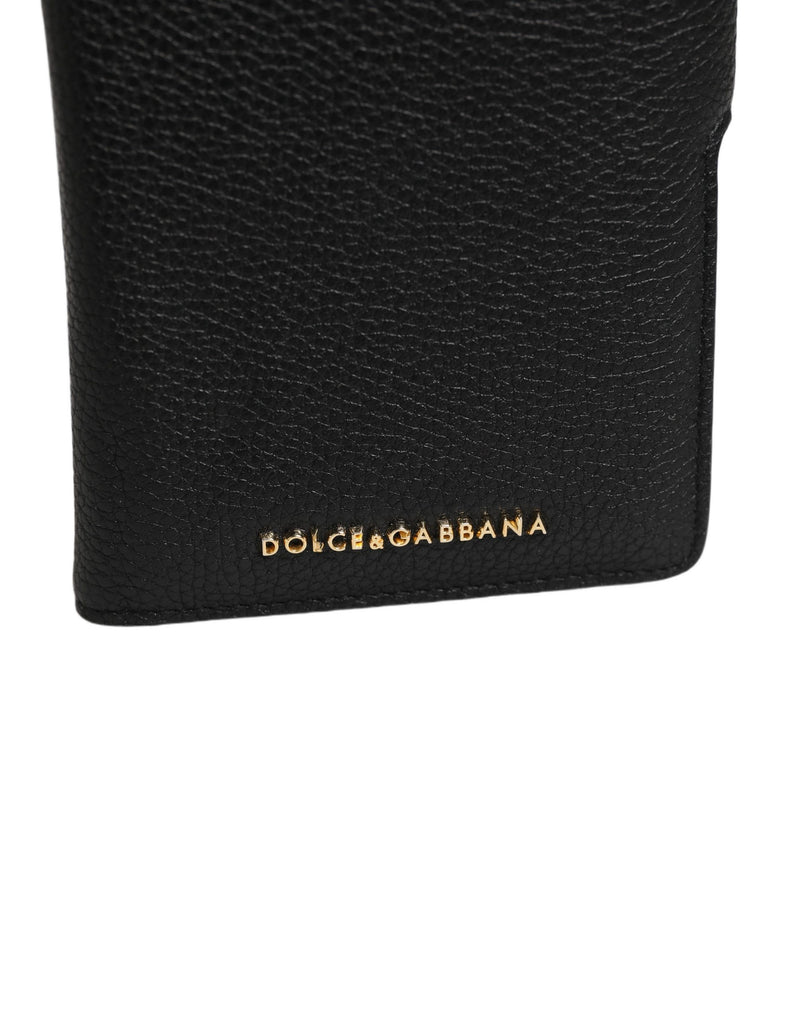 Dolce & Gabbana Case Flip Cover en Cuir de Veau Noir pour iPhone 11 Pro