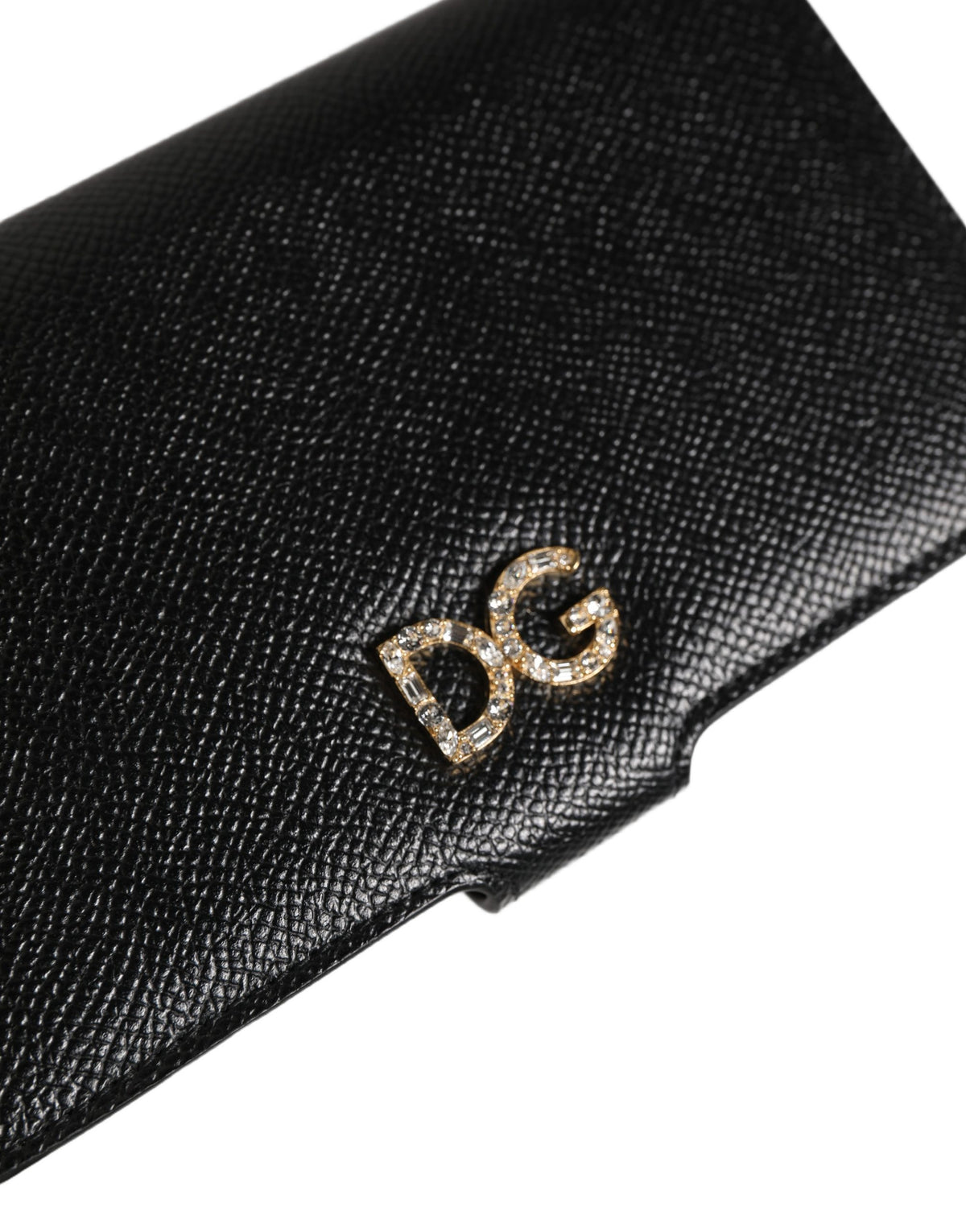 Dolce & Gabbana Case Flip Cover en Cuir Noir pour iPhone X - XS