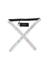 Dolce & Gabbana Necktie en Soie Noir et Blanc Ajustable pour Homme