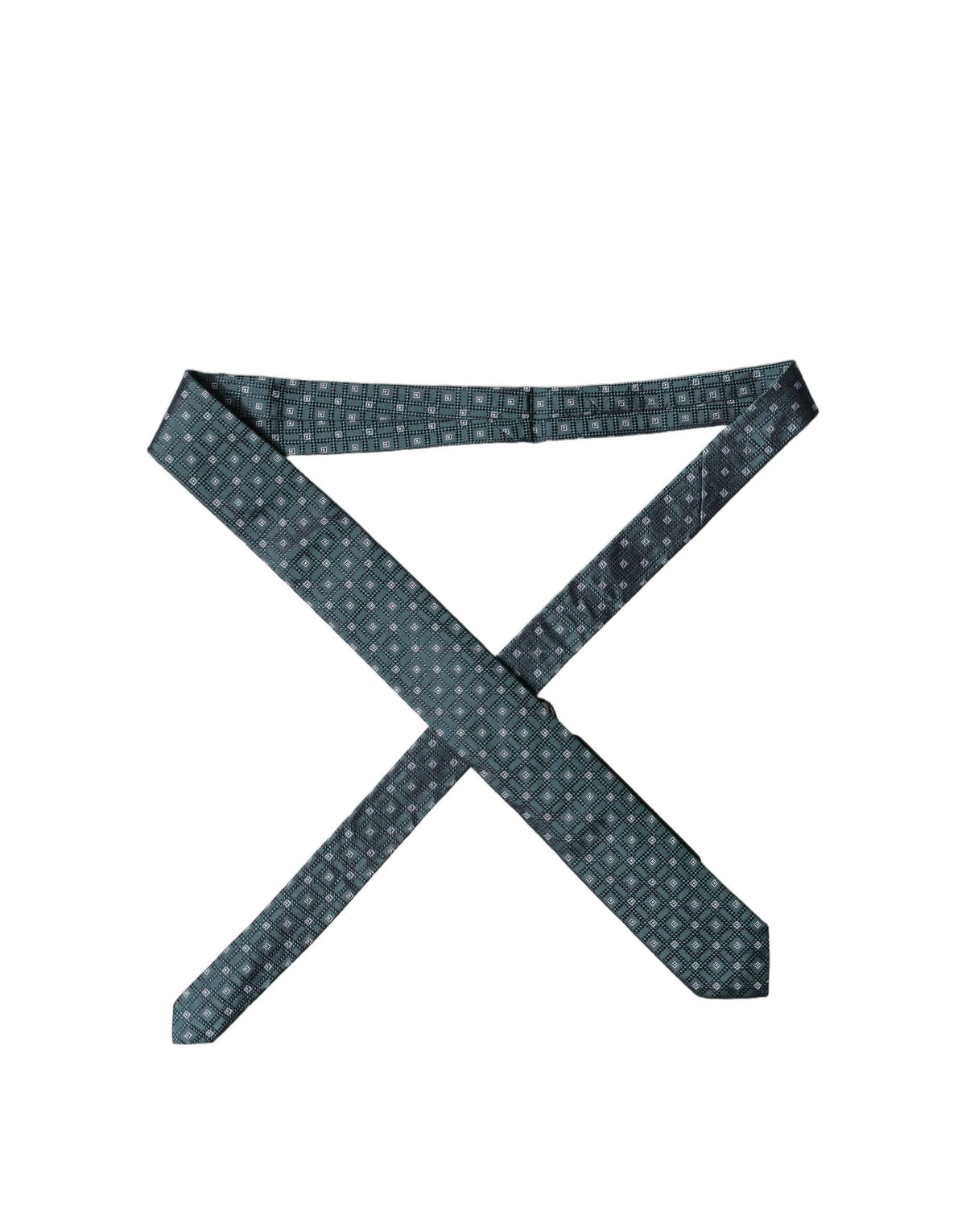 Dolce & Gabbana Dark Green Patterned Silk Adjustable Necktie