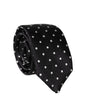 Dolce & Gabbana Black White Polka Dots Silk Adjustable Men Necktie Tie