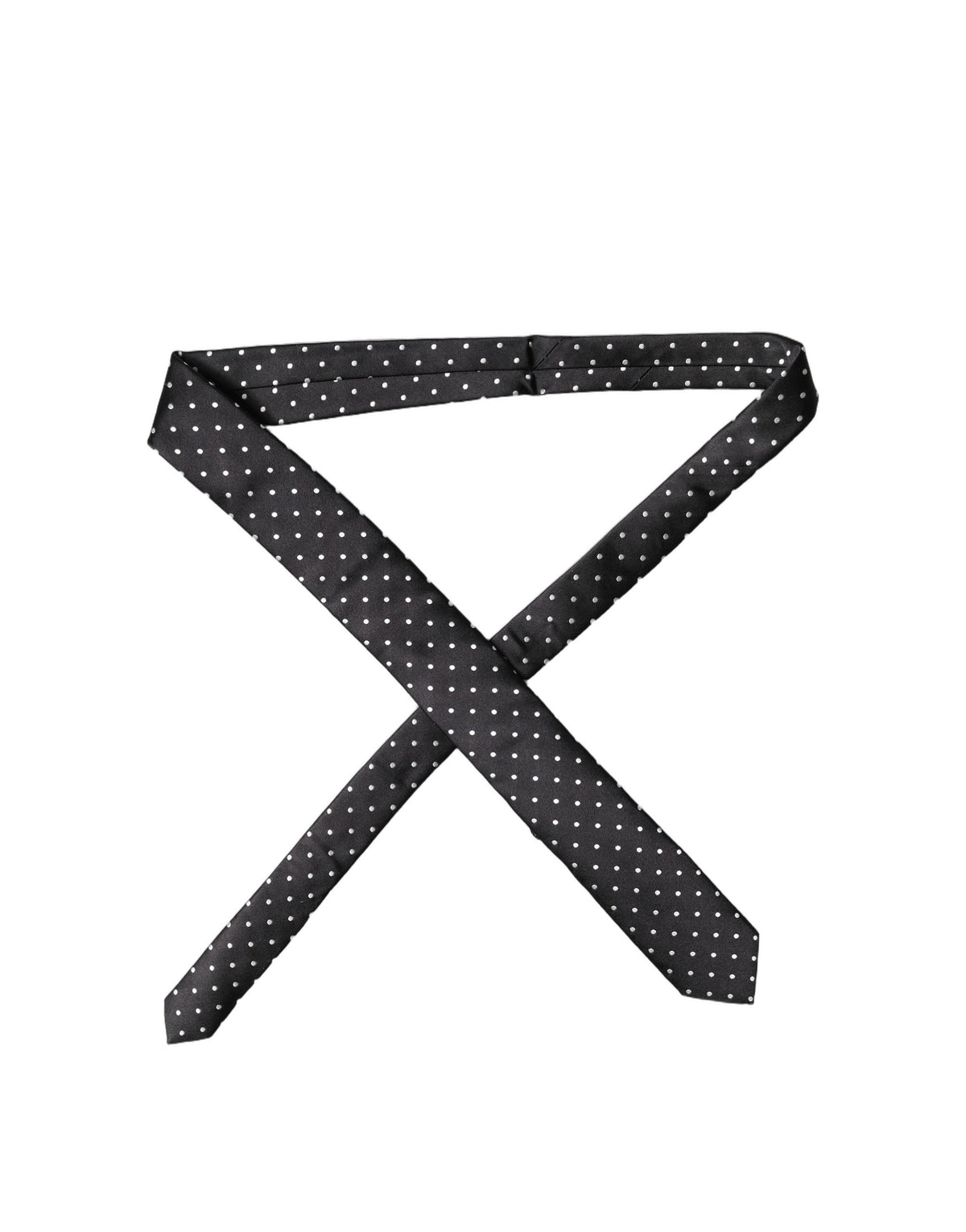 Dolce & Gabbana Black White Polka Dots Silk Adjustable Necktie