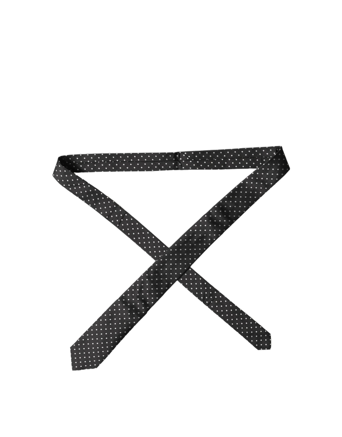 Dolce & Gabbana Black White Polka Dots Silk Adjustable Necktie