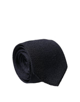 Dolce & Gabbana Dark Blue Solid 100% Silk Adjustable Necktie