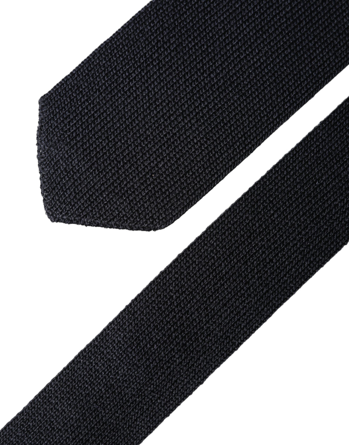 Dolce & Gabbana Dark Blue Solid 100% Silk Adjustable Necktie