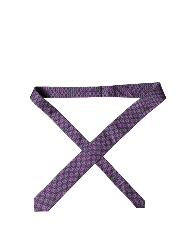 Dolce & Gabbana Purple Patterned 100% Silk Adjustable Necktie
