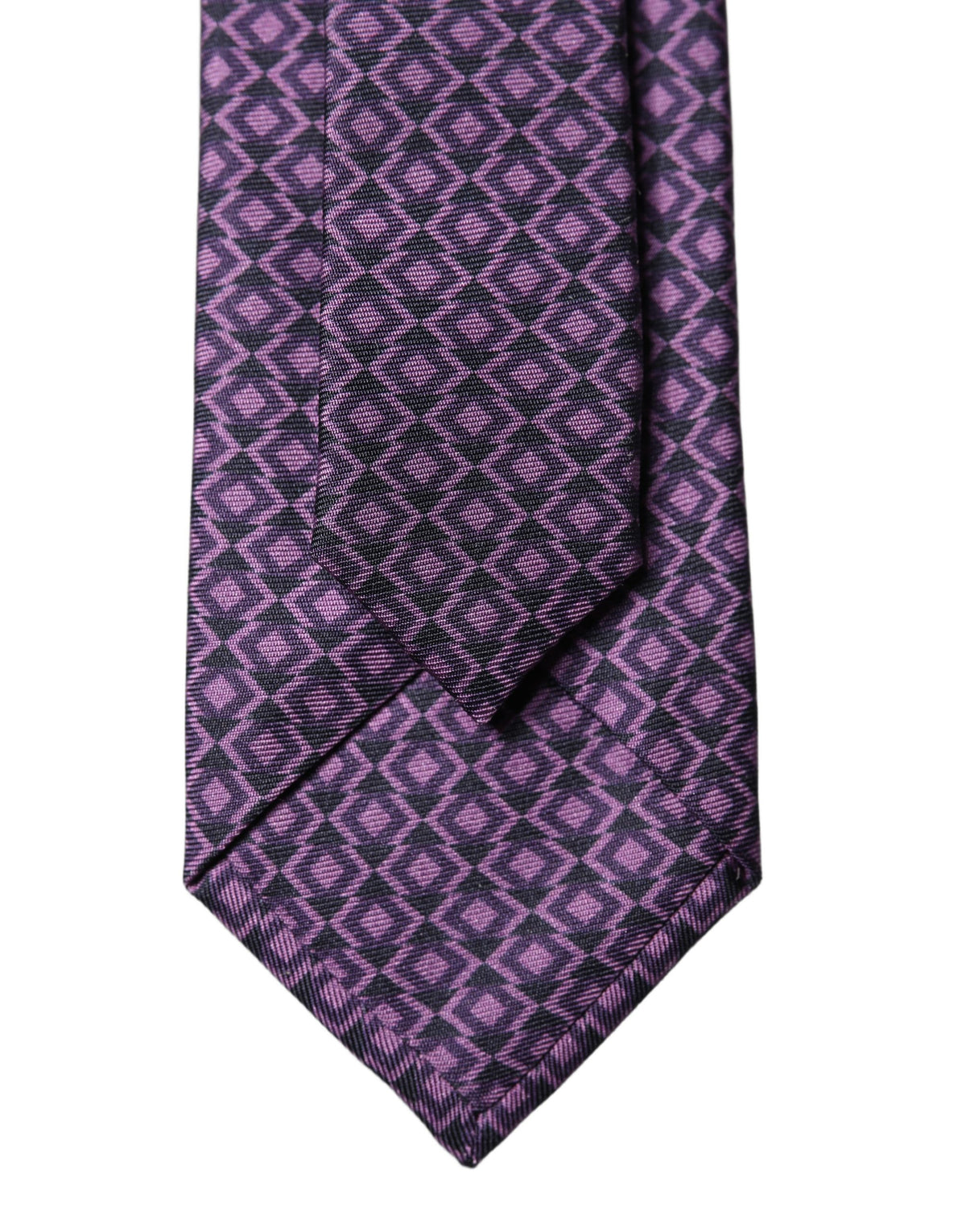 Dolce & Gabbana Purple Patterned 100% Silk Adjustable Necktie