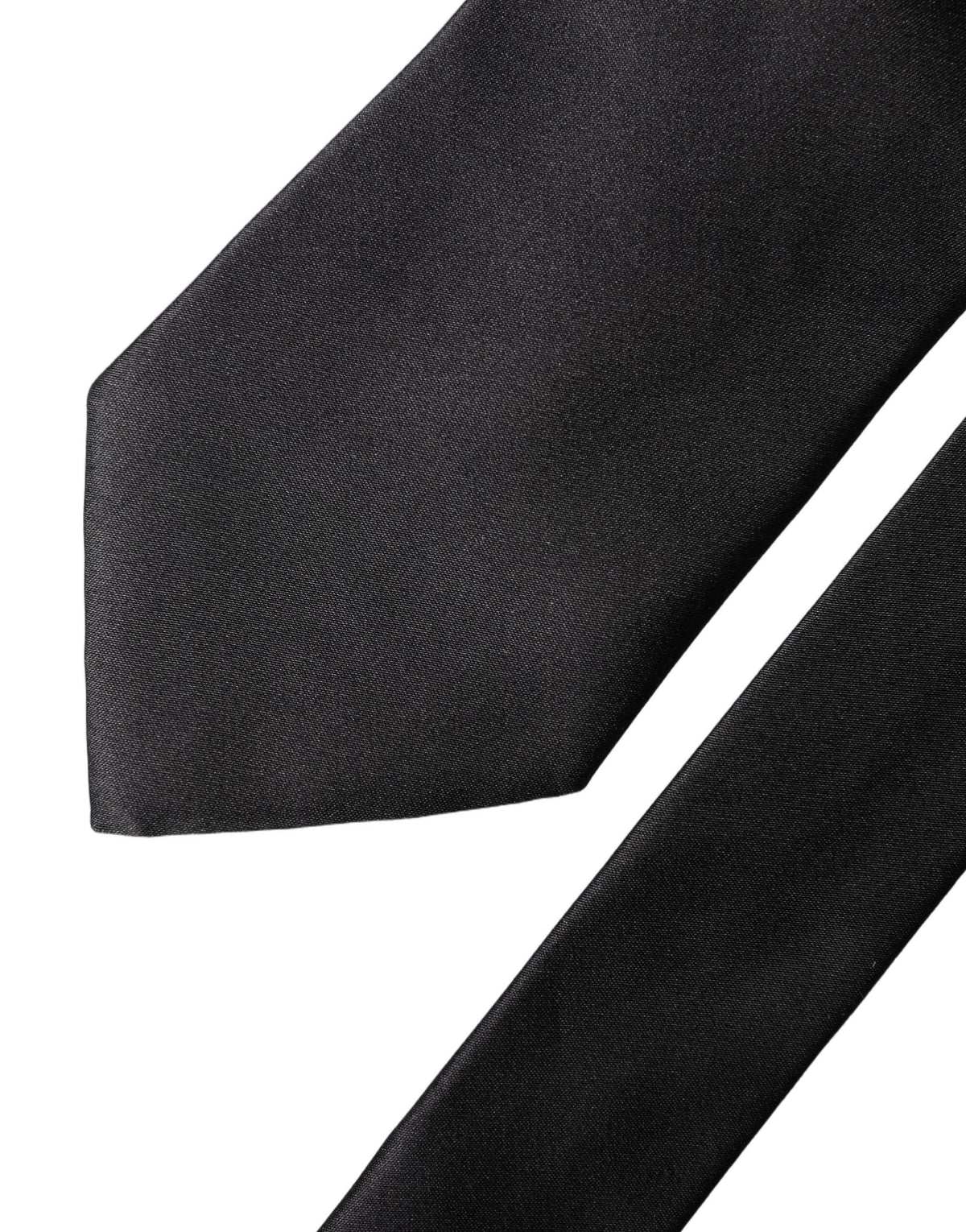 Dolce & Gabbana Brown Logo Embroidery Silk Adjustable Necktie