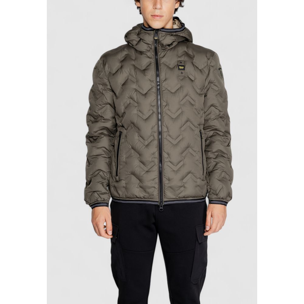 Blauer Bicolor Polyethylene Full-Length Jacket for Men