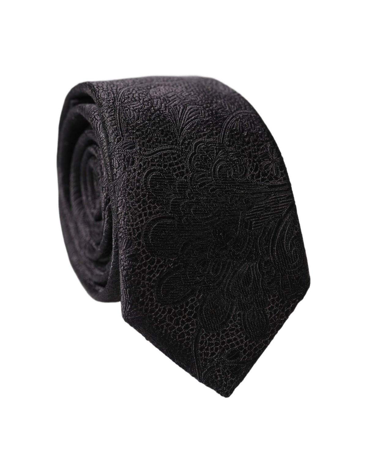Dolce & Gabbana Black Solid 100% Silk Adjustable Necktie