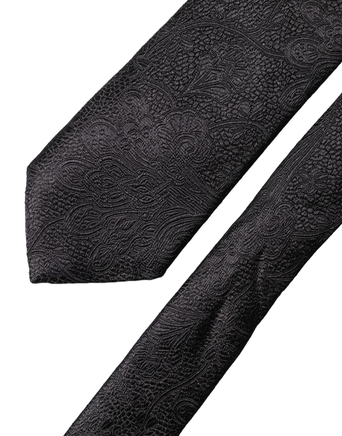 Dolce & Gabbana Black Solid 100% Silk Adjustable Necktie