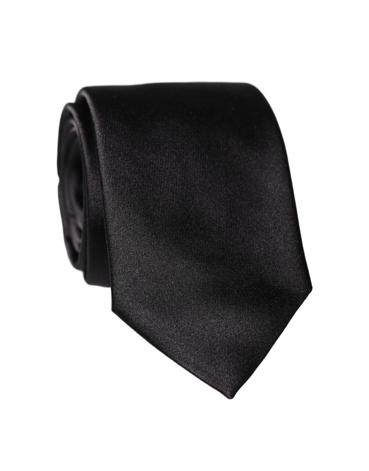 Dolce & Gabbana Black Solid 100% Silk Adjustable Necktie