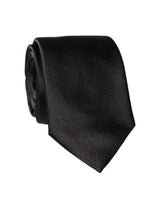 Dolce & Gabbana Black Solid 100% Silk Adjustable Necktie