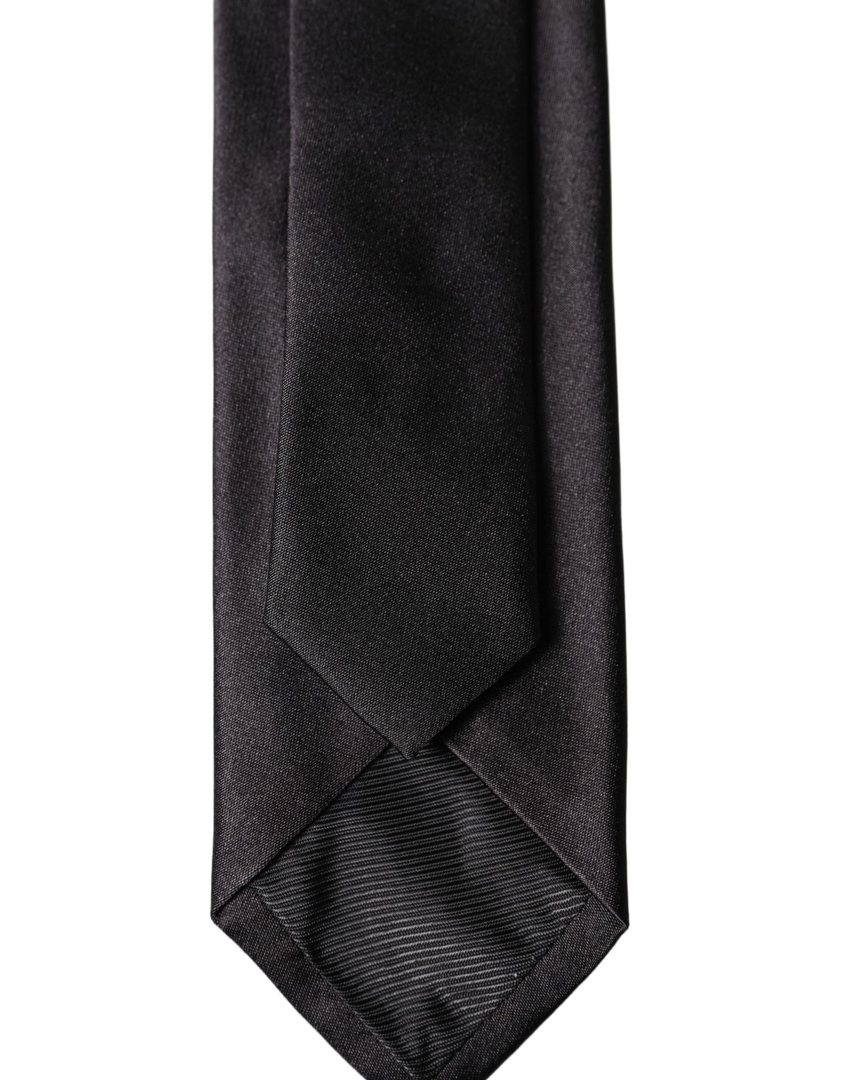 Dolce & Gabbana Black Solid 100% Silk Adjustable Necktie