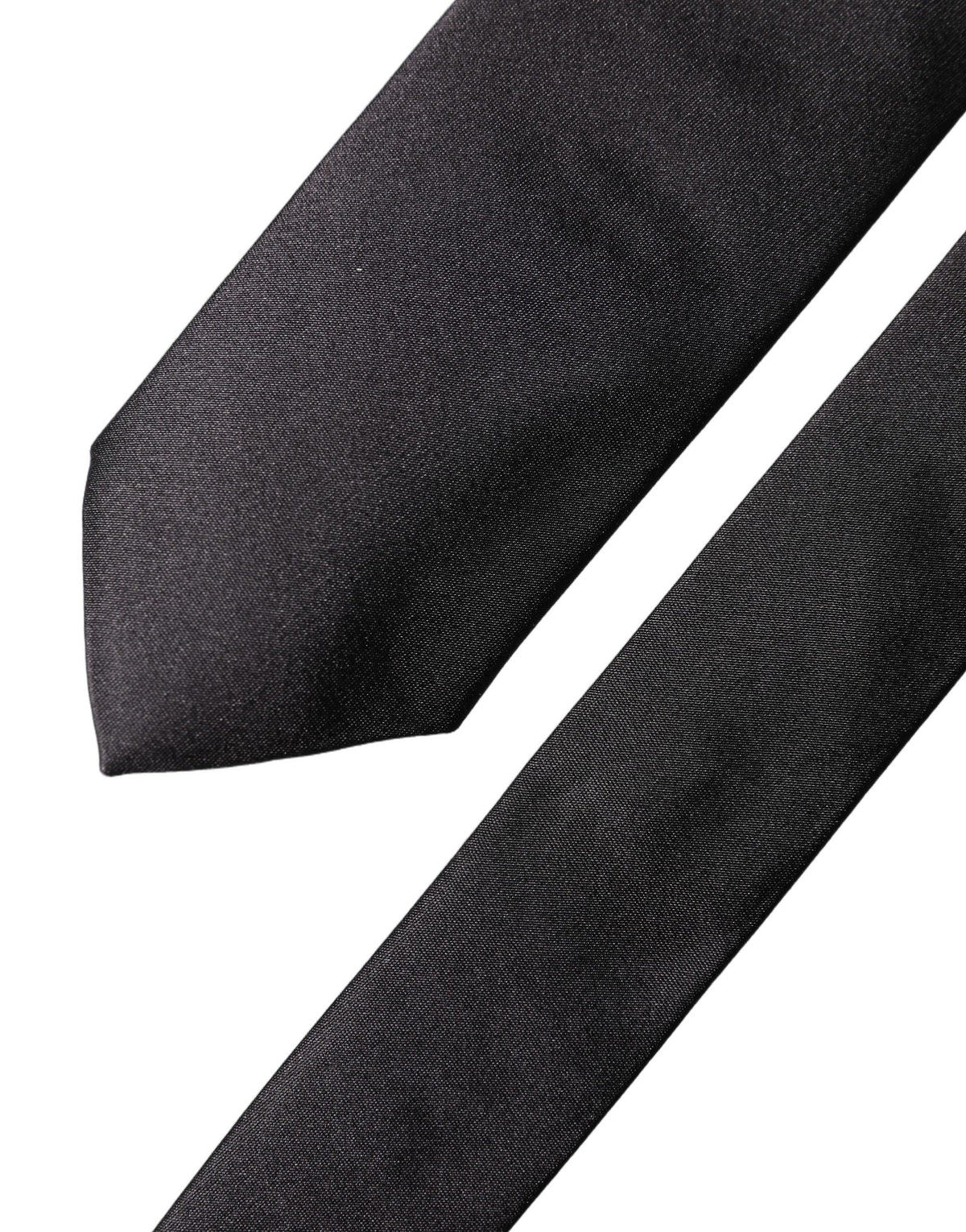 Dolce & Gabbana Black Solid 100% Silk Adjustable Necktie
