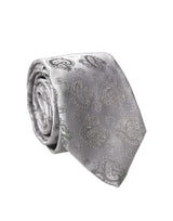 Cravate ajustable en soie gris argenté à motif cachemire pour homme Dolce & Gabbana