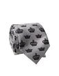 Dolce & Gabbana Gray Crown Fantasy Silk Adjustable Men Tied Necktie Tie