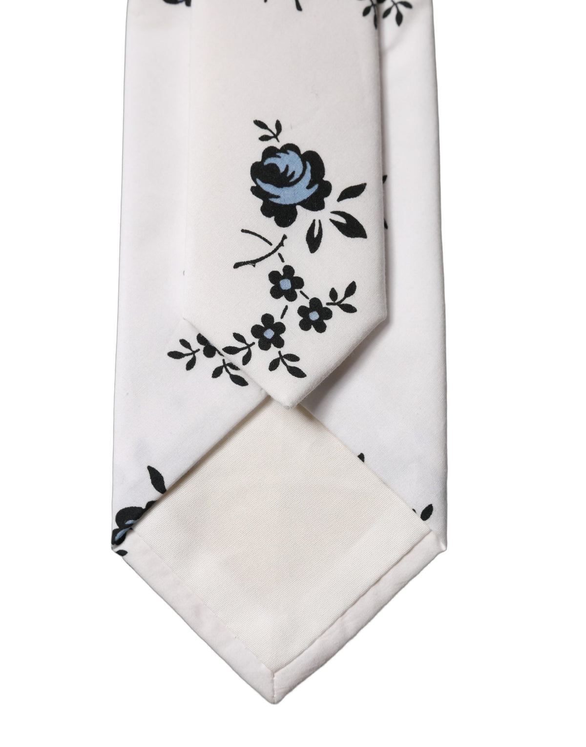 Cravate homme ajustable Dolce & Gabbana en coton à motif floral blanc