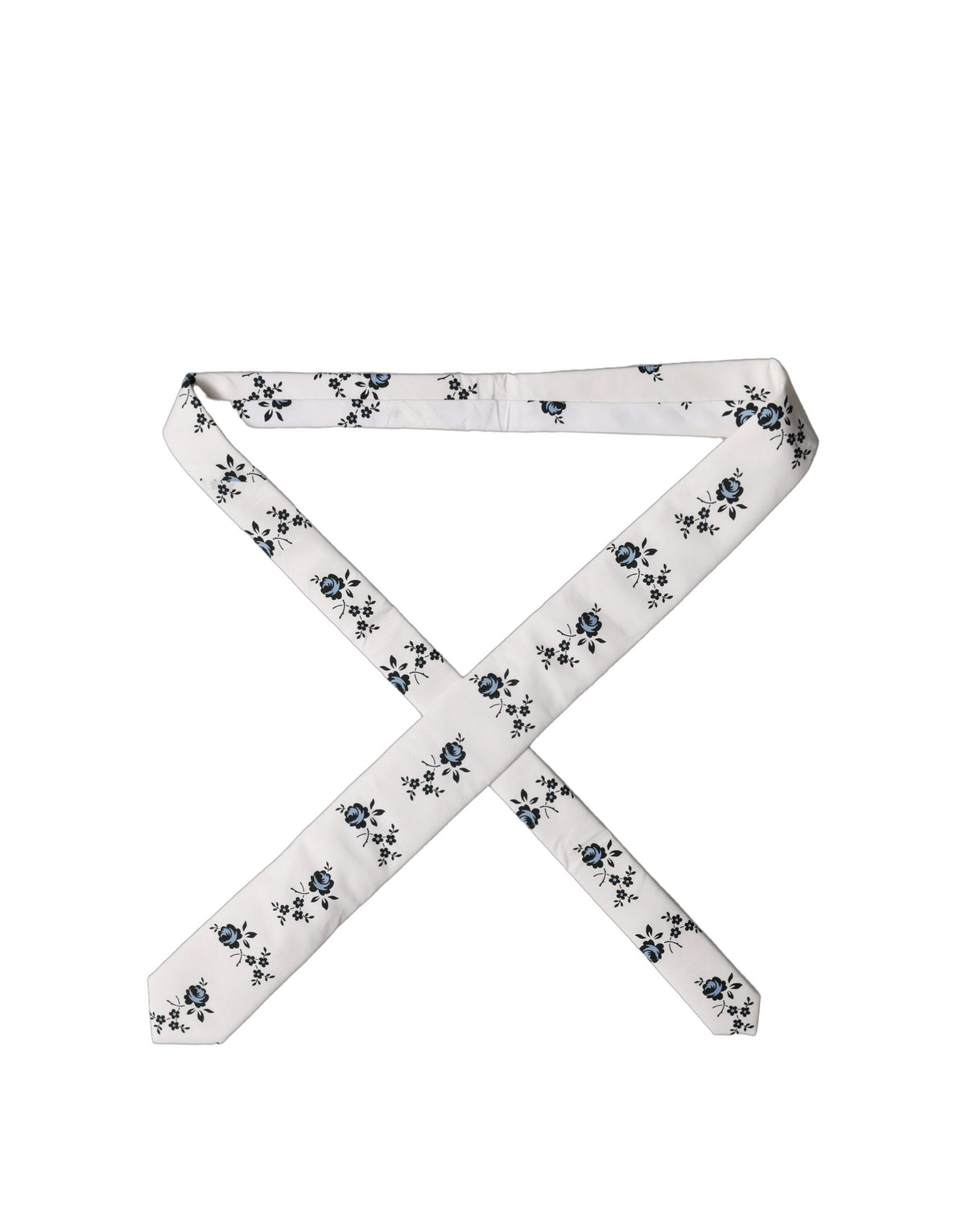 Cravate homme ajustable Dolce & Gabbana en coton à motif floral blanc