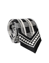 Dolce & Gabbana Black and White Abstract Silk Necktie for Men