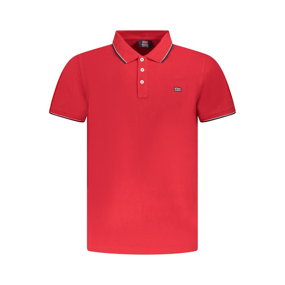 Polo Shirt Rouge en Coton Norway 1963