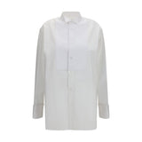 Saint Laurent White Cotton Dress Shirt - Elegant Tuxedo Style