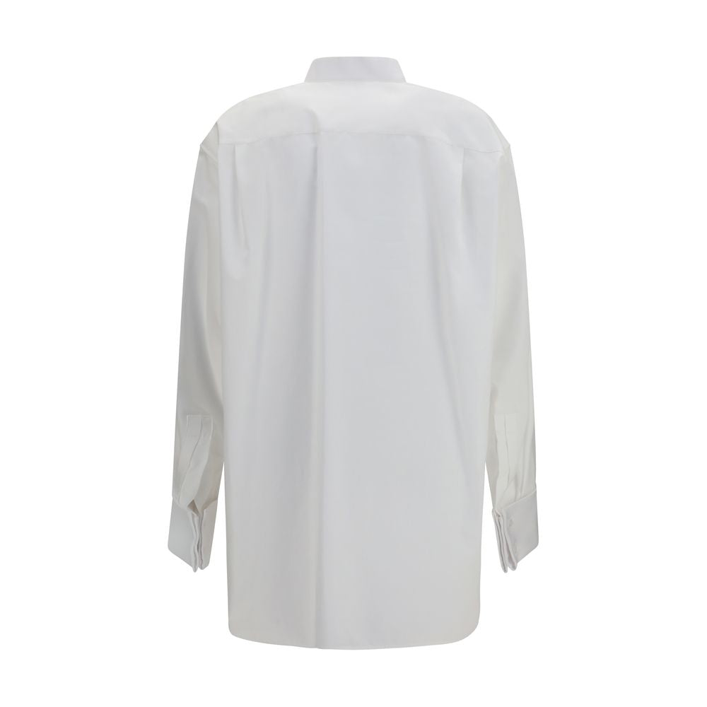 Saint Laurent White Cotton Dress Shirt - Elegant Tuxedo Style