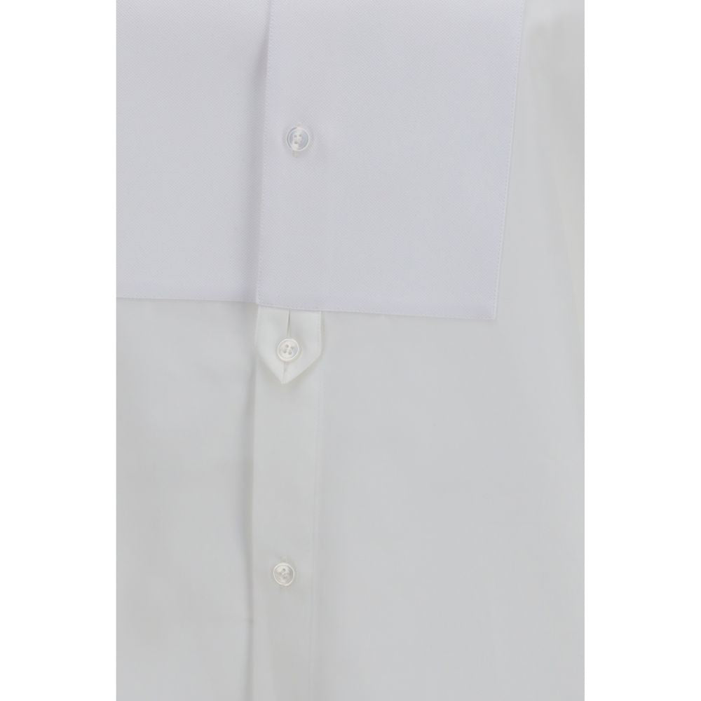 Saint Laurent White Cotton Dress Shirt - Elegant Tuxedo Style