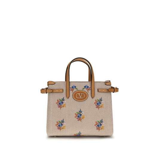 Valentino Garavani Antibes Beige Fabric Handbag